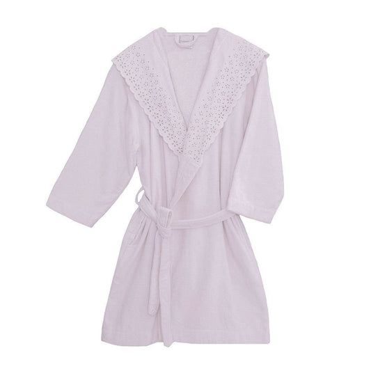 Crystal 100% Cotton Bathrobe, Pink, Size S