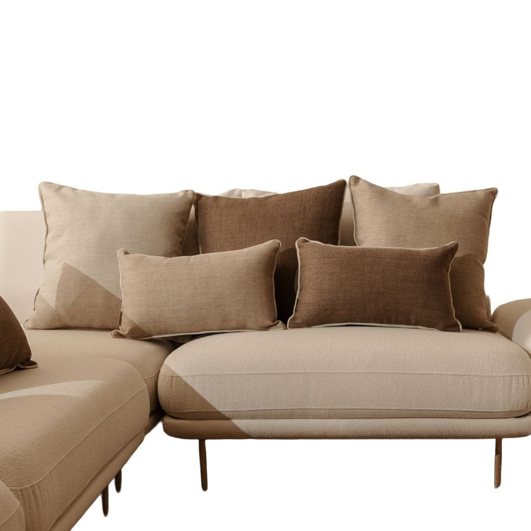 5-Piece Veneto Linen-Look Pillow Cover Set, Tonal Colors