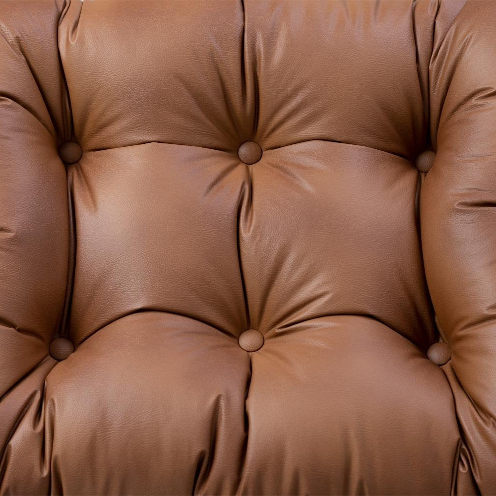 Costela Lounge Chair and Ottoman Set, Caramel