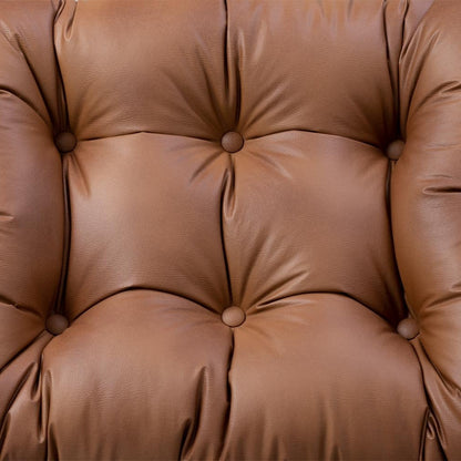 Costela Lounge Chair and Ottoman Set, Caramel