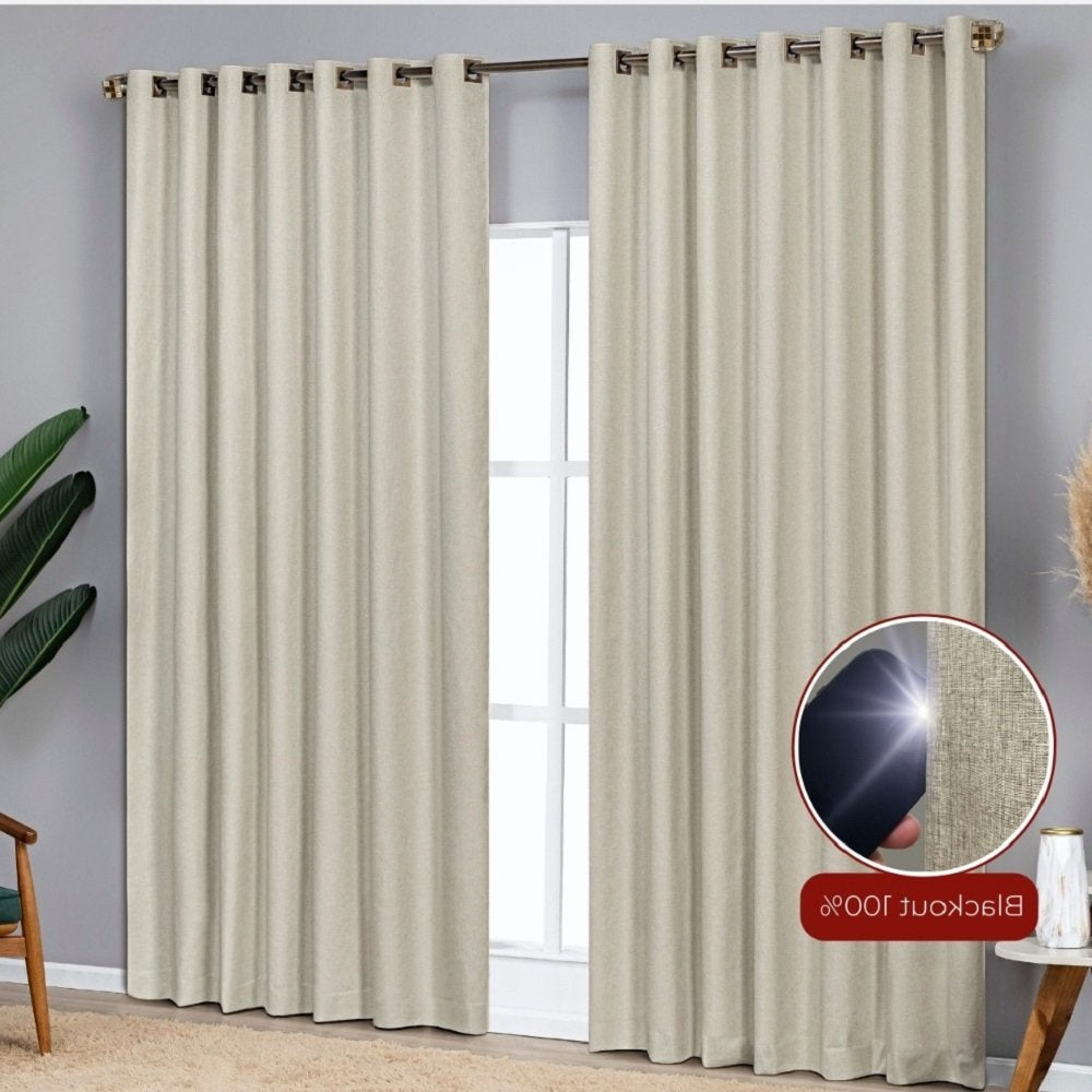 Celine 100% Blackout Curtain for Rod, Gray, 118 in x 106 in