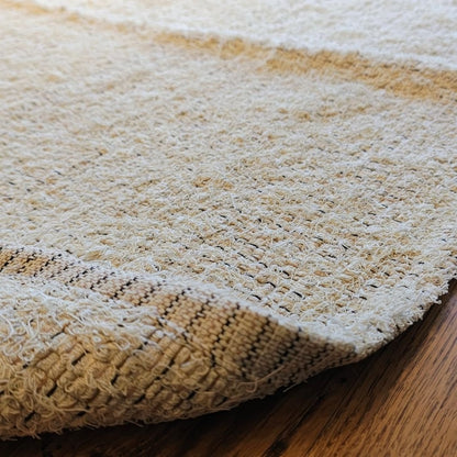 Ravena Handmade Cotton Area Rug, Natural & Caramel, 78.7 in x 98.4 in