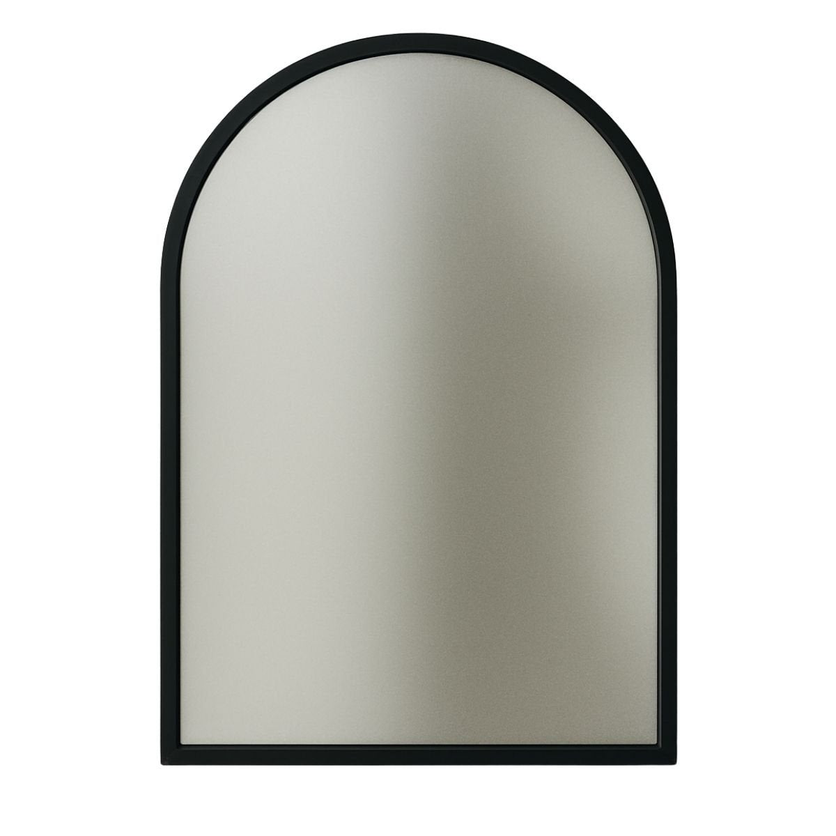 Large Decorative Arched Mirror with Matte Black Frame, 23.6 in x 15.7 in