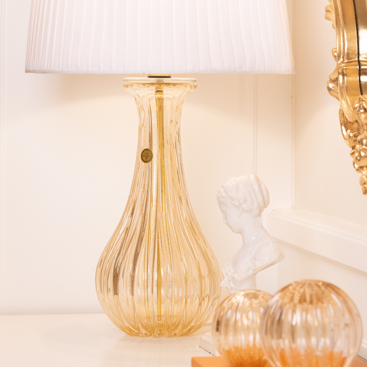 Clamart Gold Murano Crystal Table Lamp Base, 15.7 in