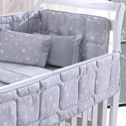Gray Star 8-Piece 100% Cotton Crib Bedding Set