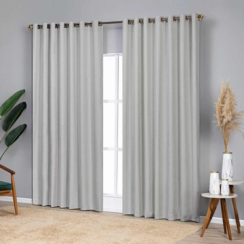 Celine 100% Blackout Curtain for Rod, Gray, 118 in x 106 in