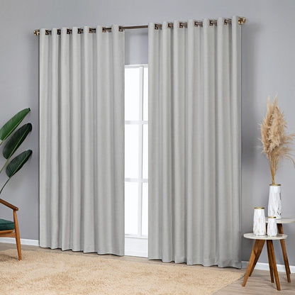 Celine 100% Blackout Curtain for Rod, Gray, 118 in x 106 in