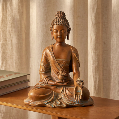 Budd Gold Buddha Decorative Statue, 11.4 in