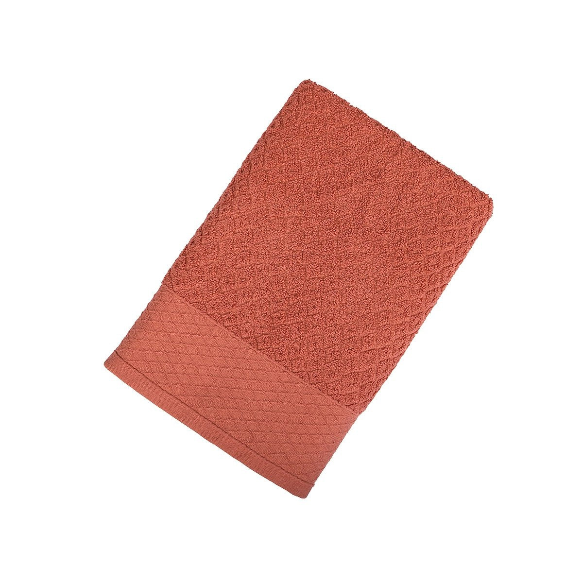 Capri 4-Piece Combed Cotton Towel Set, Blue/Terracotta