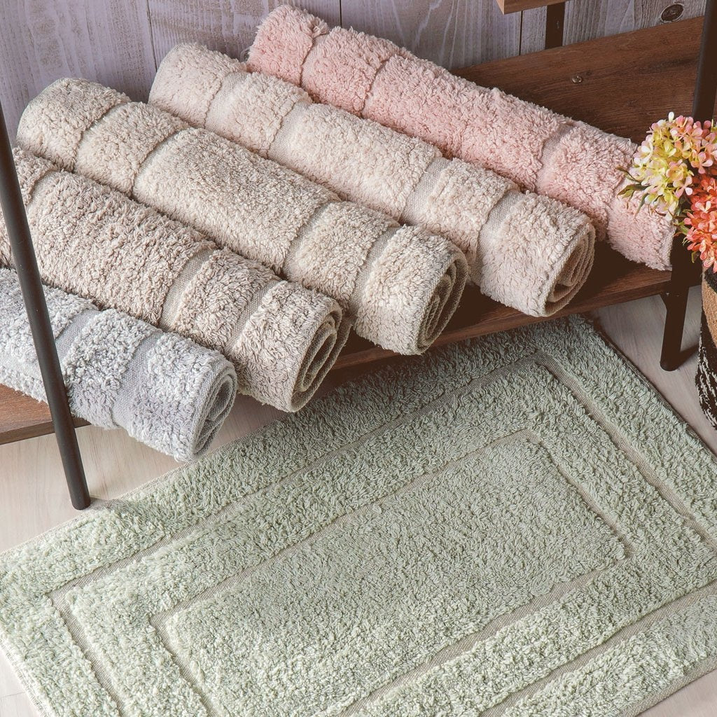 4-Piece 100% Cotton Bath Mat Set, Brown