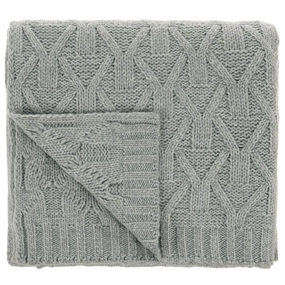 Roman Acrylic Knitted Bed Runner, Mist