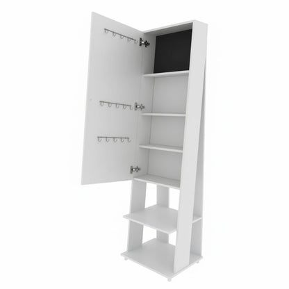 Rectangular Floor Mirror with Shelves & Accessory Organizer
