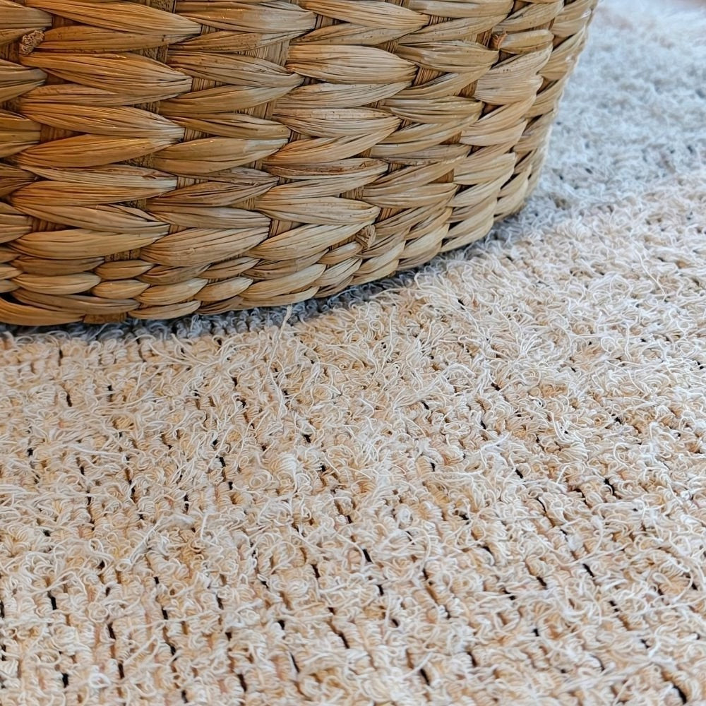 Ravena Handmade Cotton Area Rug, Natural & Caramel, 78.7 in x 98.4 in