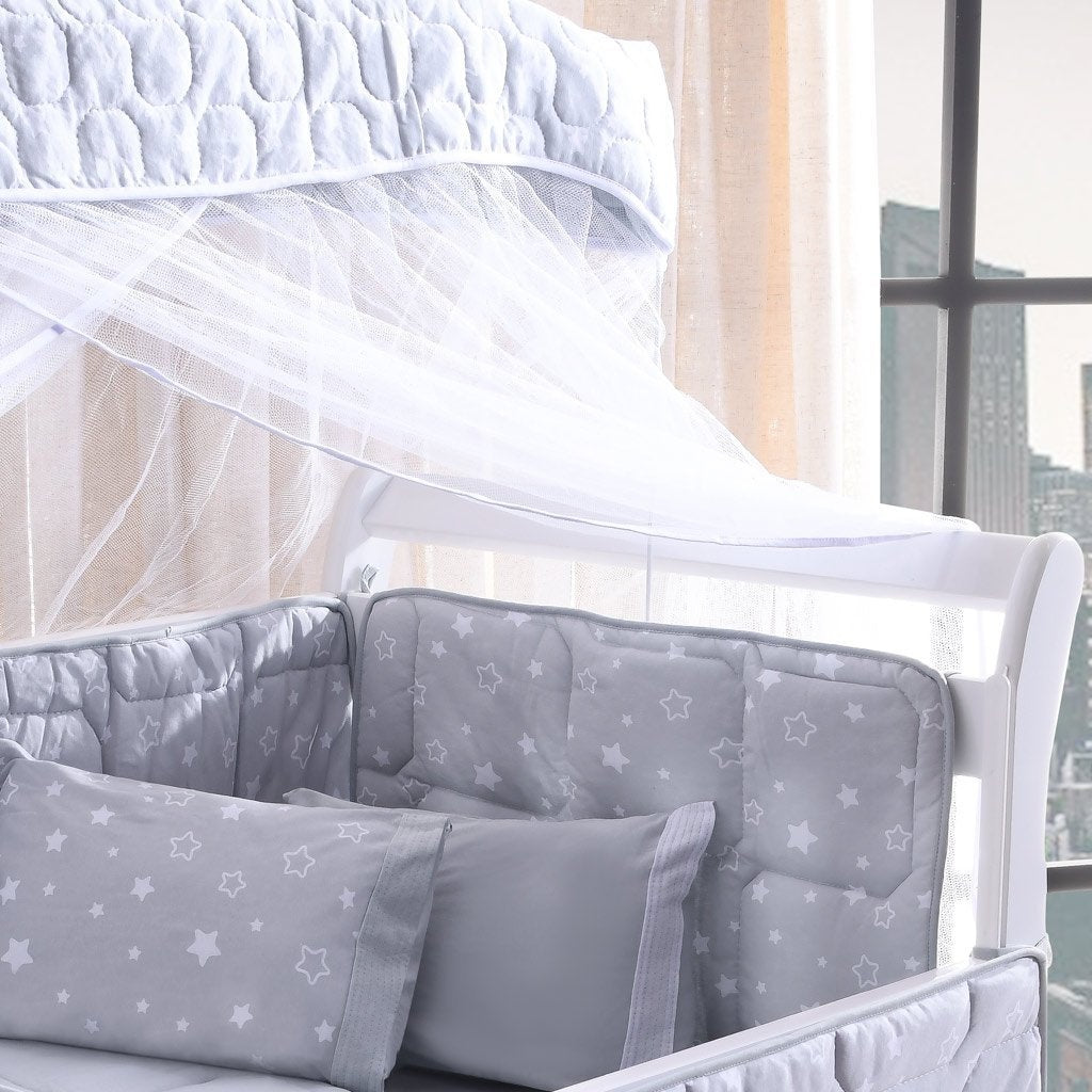 Gray Star 8-Piece 100% Cotton Crib Bedding Set