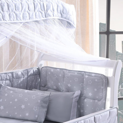 Gray Star 8-Piece 100% Cotton Crib Bedding Set