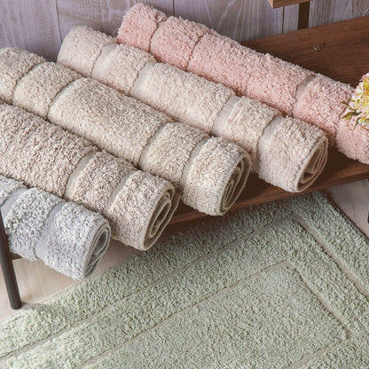 4-Piece 100% Cotton Bath Mat Set, Brown