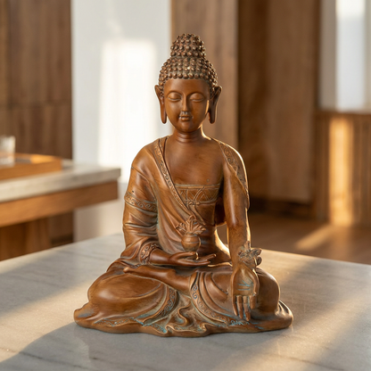 Budd Gold Buddha Decorative Statue, 11.4 in