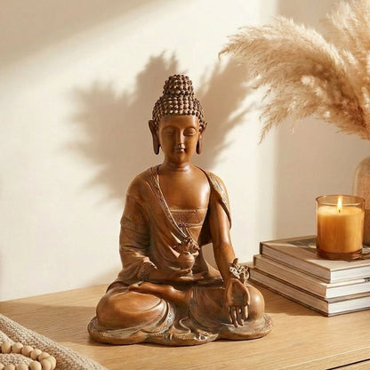 Budd Gold Buddha Decorative Statue, 11.4 in
