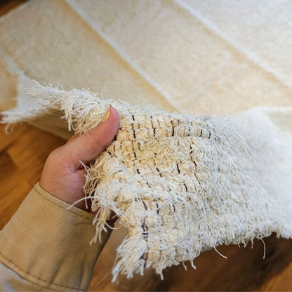 Ravena Handmade Cotton Area Rug, Natural & Caramel, 78.7 in x 98.4 in