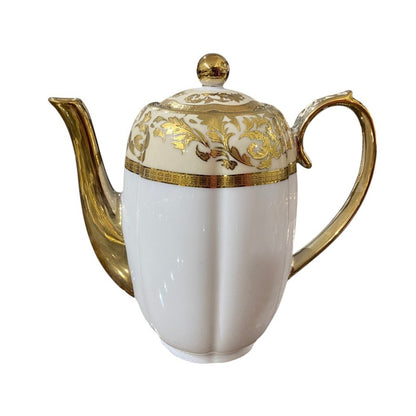 White & Gold 62-Piece Porcelain Dinnerware Set