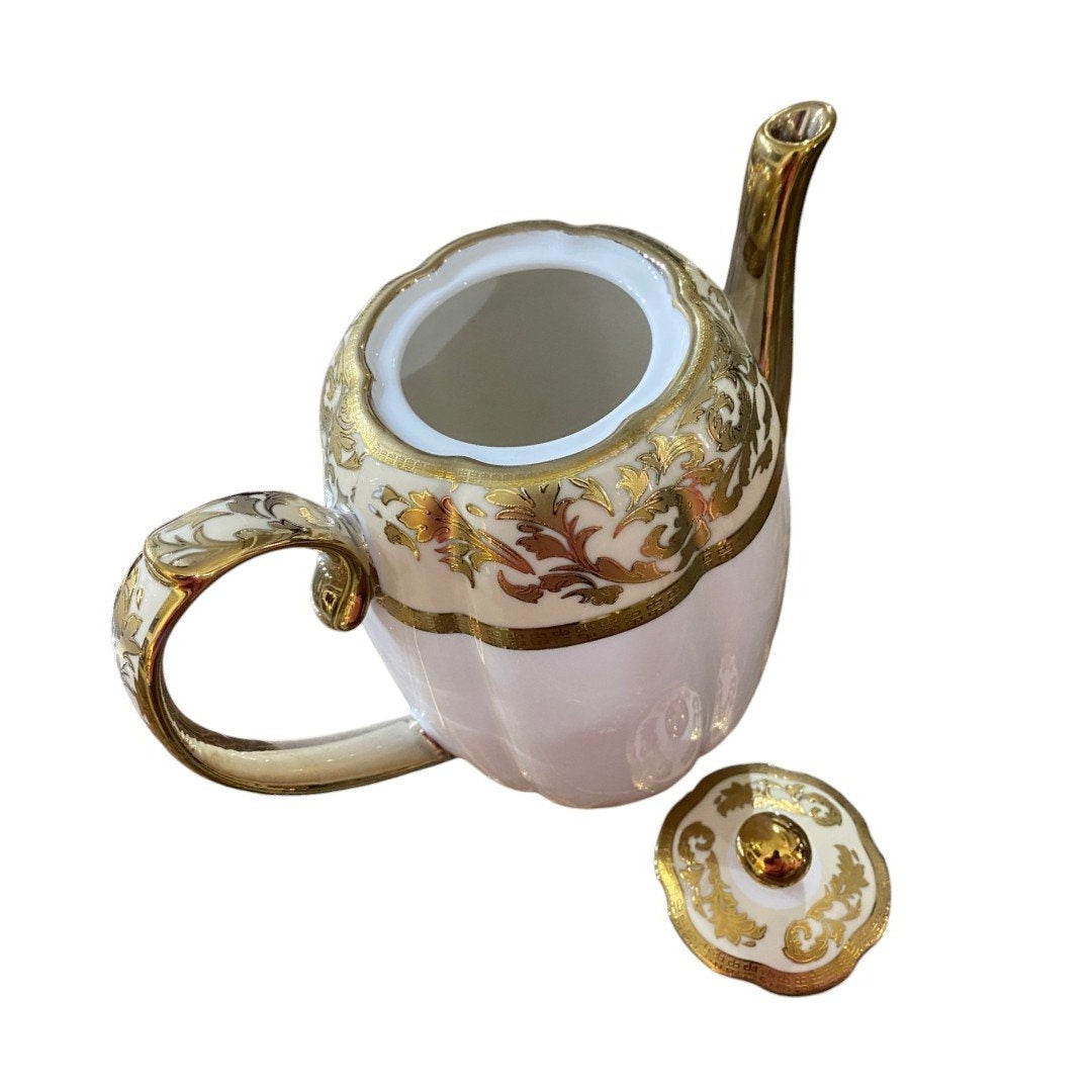 White & Gold 62-Piece Porcelain Dinnerware Set